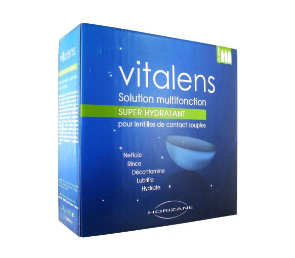 Vitalens multifunktionale Lösung für Kontaktlinsen - 3 Flaschen à 360 ml