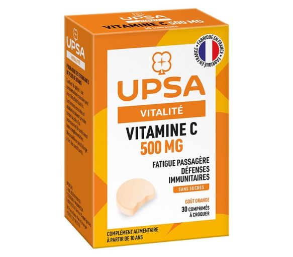 Vitamin C 500mg Orangengeschmack UPSA - vorübergehende Müdigkeit - 30 Tabletten