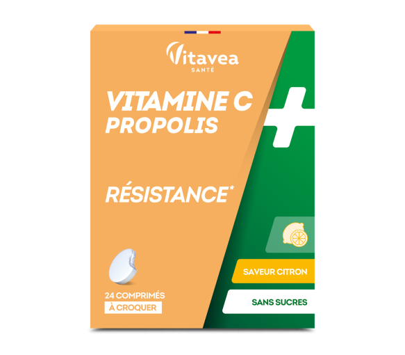 Vitamin C + Propolis Widerstand Vitavea - Packung mit 24 Kaudabletten