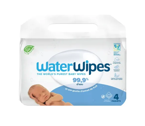 Waterwipes Baby-Feuchttücher - 4er Pack mit 60 Tüchern