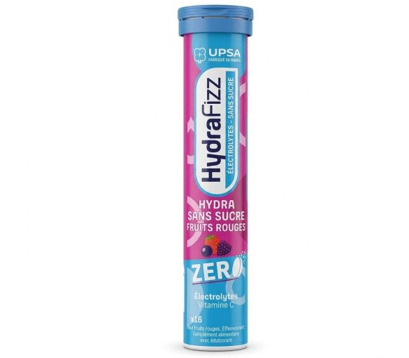 HydraFizz zuckerfreies Hydratisierungsmittel mit rotem Fruchtgeschmack Upsa - Tube mit 16 Brausetabletten