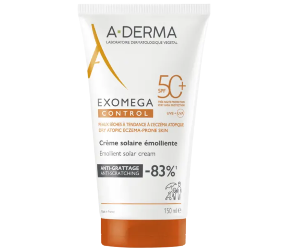 Exomega Control Emollient Sunscreen SPF 50+ A-Derma - Tube 150 ml