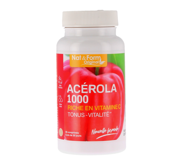 Acerola 1000 Nat&Form - Dose von 30 Tabletten - image 1