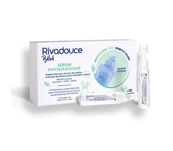 Rivadouce physiologische Kochsalzlösung für Babys - Packung mit 30 Dosen zu je 5 ml - image 1