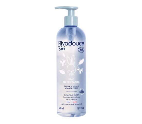 Bio-Reinigungswasser für Gesicht und Körper Rivadouce Baby - Pumpflasche 500 ml