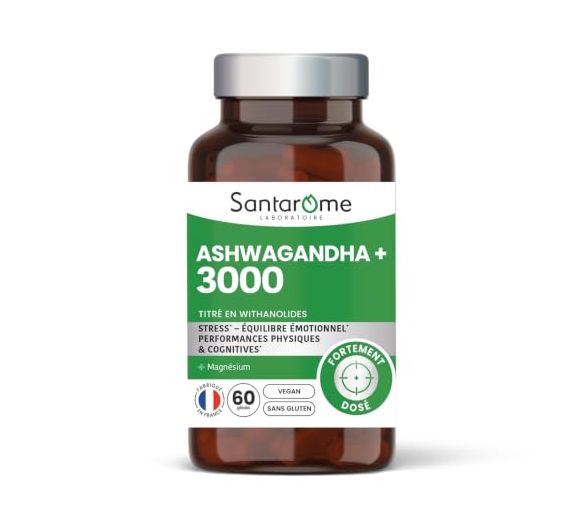 Ashwagandha+ 3000 Santarome - Dose von 60 Kapseln