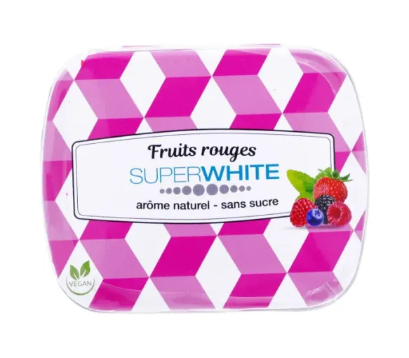 Pastillen rote Früchte Superwhite - Schachtel mit 50 Pastillen
