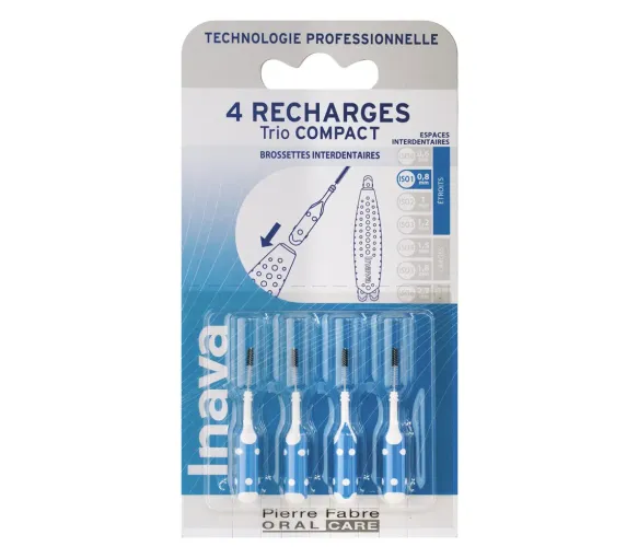Interdentalbürsten 0,8 mm Trio Compact Inava - 4 Nachfüllpackungen