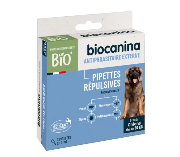 Repellent-Pipetten für Hunde über 30 kg Biocanina - Packung mit 3 Pipetten à 5 ml - image 2