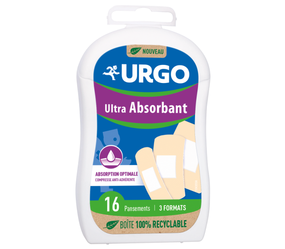 Ultrasaugfähiges Urgo-Pflaster - Schachtel mit 16 Pflastern