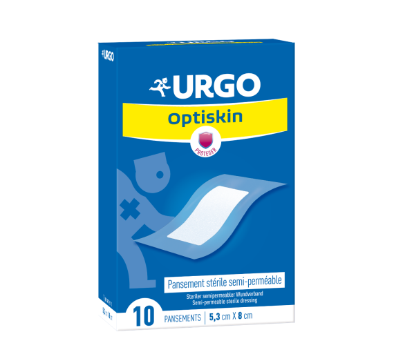 Steriler semipermeabler Verband Optiskin Urgo - Schachtel mit 10 Verbänden 5,3 cm x 8 cm