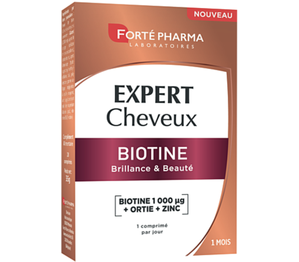 Experte Haare Biotin Forté Pharma - Packung mit 30 Tabletten