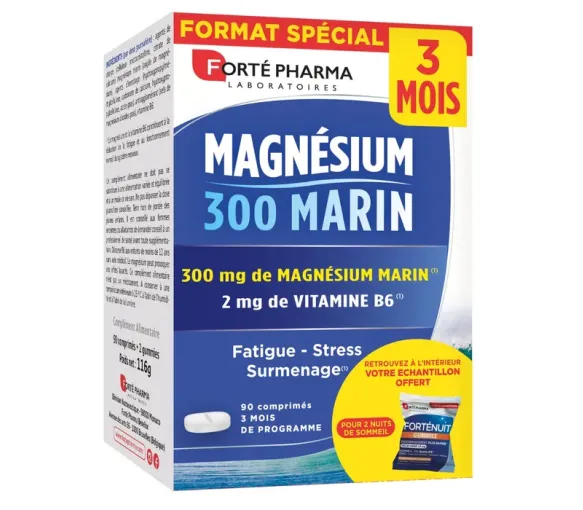 Magnesium 300mg Marin Forté Pharma - Packung mit 90 Tabletten