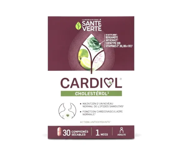Cardiol Cholesterin Gesundheit Grün - Packung mit 30 teilbaren Tabletten - image 1