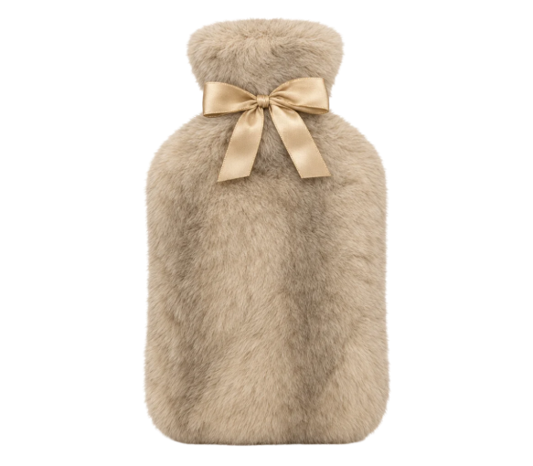 Wärmflasche mit Fellbezug champagner Calindoo – 2 L - image 1