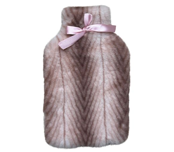 Wärmflasche mit rosa Fellbezug Calindoo – 2 L - image 1