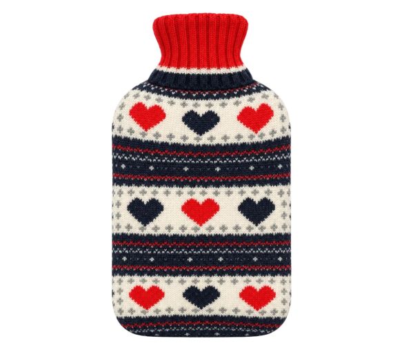 Wärmflasche mit Strickbezug Winter Love Calindoo – 2 L - image 1