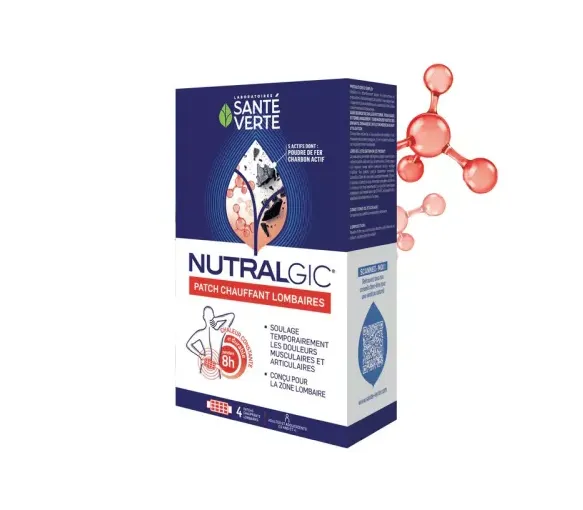 Nutralgic Wärmepflaster für die Lendenwirbelsäule Santé Verte - Packung mit 4 Pflastern