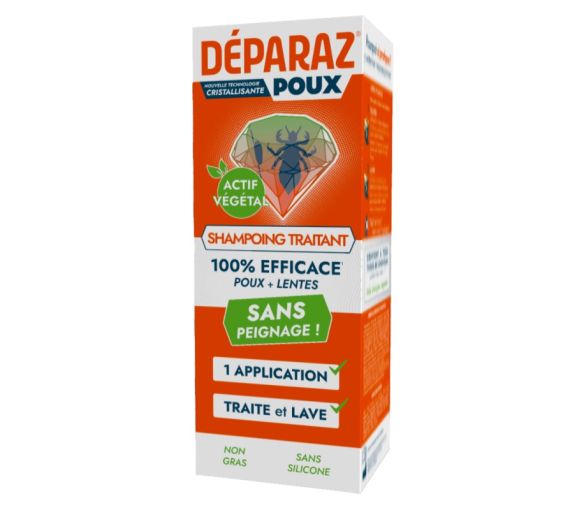 Déparaz Shampoo gegen Läuse + Nissen ohne Auskämmen - Flasche mit 150 ml
