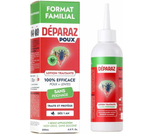 Déparaz Behandlungslotion gegen Läuse + Nissen ohne Kämmen - Flasche mit 200 ml - image 1