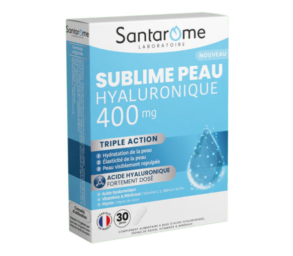 Sublime Hyaluronsäure Haut 400mg Santarôme - Packung mit 30 Kapseln - image 1