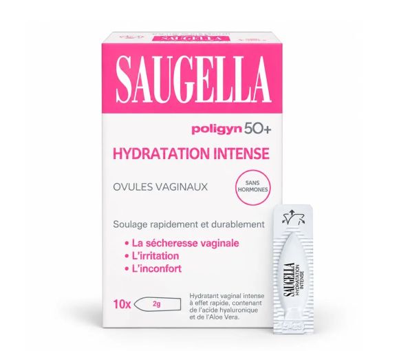 Saugella Poligyn 50+ intensive Feuchtigkeit – 10 Vaginalzäpfchen - image 1