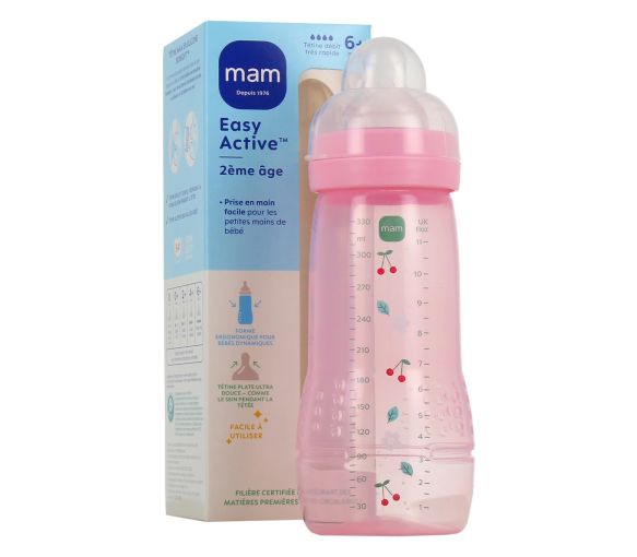 Babyflasche Easy Active Mam 2. Stufe ab 6 Monaten – 1 Flasche 330 ml