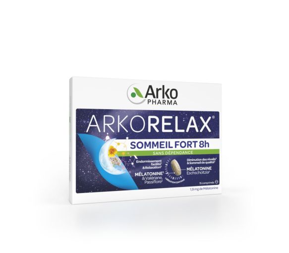 Arkorelax Schlaf stark 8H Arkopharma - Packung mit 15 Tabletten - image 1