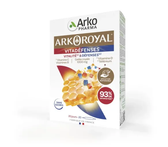 Arkoroyal vitadéfenses Vitalität und Abwehrkräfte Arkopharma - Schachtel mit 20 Ampullen zu 10 ml - image 1