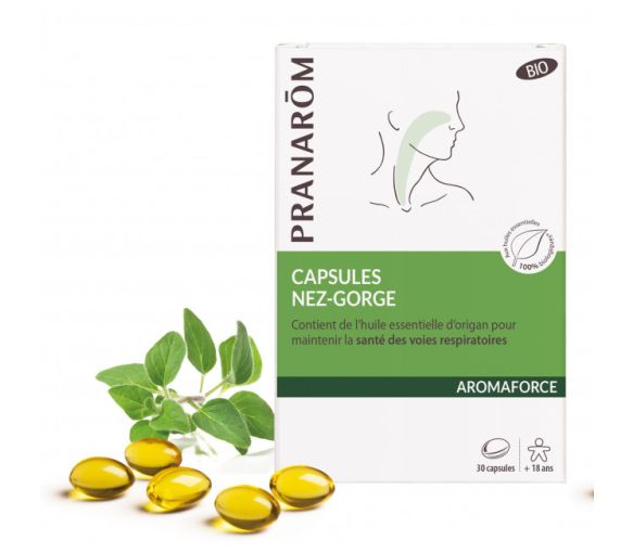 Aromaforce Kapseln Nase-Hals Bio Pranarôm - Packung mit 30 Kapseln