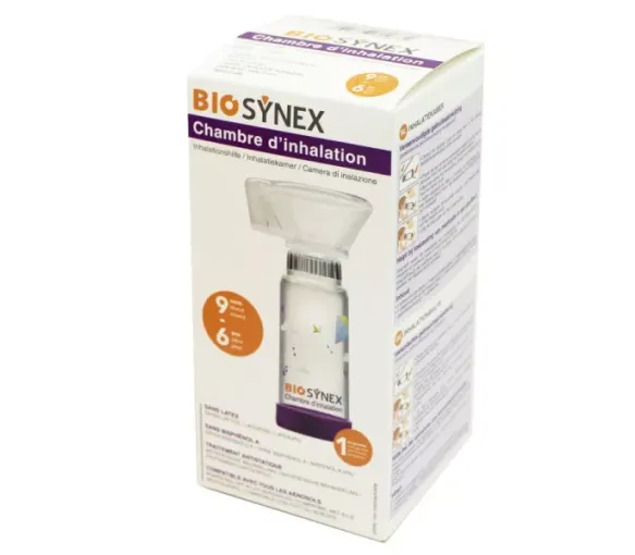 Inhalationsraum 9 Monate bis 6 Jahre Biosynex - Box mit einem Raum und Maske
