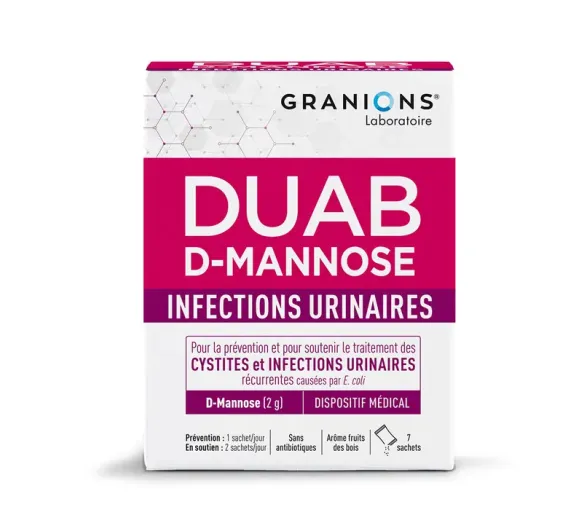 DUAB D-Mannose Harnwegsinfektionen Granions - Schachtel mit 7 Beuteln - image 1