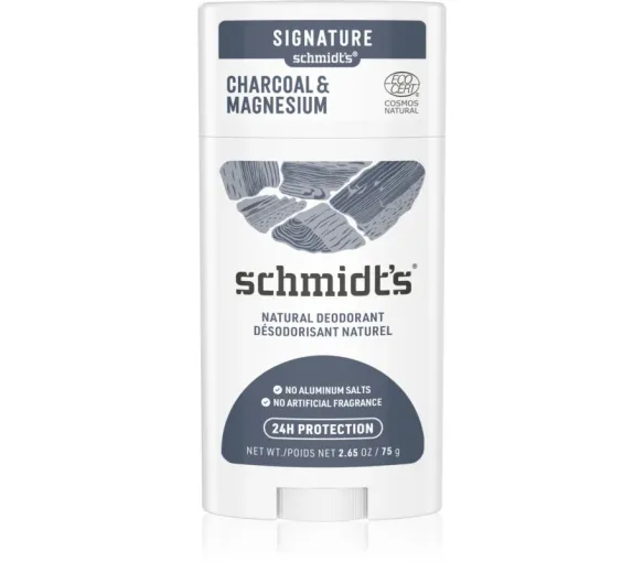 Natürliches Deodorant mit Aktivkohle und Magnesium von Schmidt's - 75 g Stick