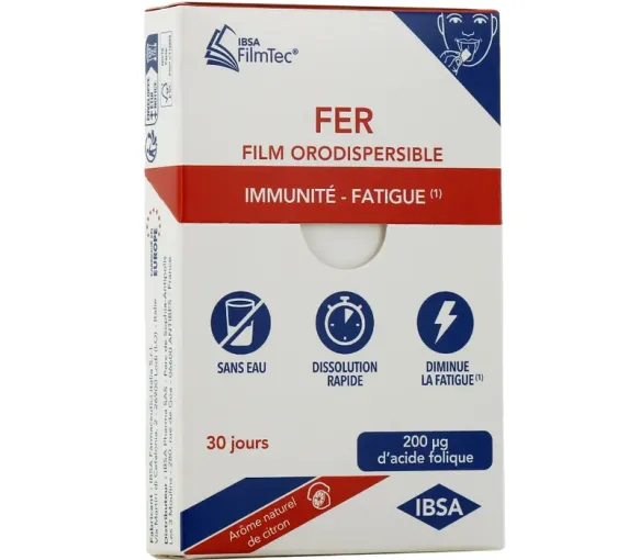 Eisen Müdigkeit Zitronengeschmack Ibsa FilmTec - Packung mit 30 orodispersiblen Filmen - image 1