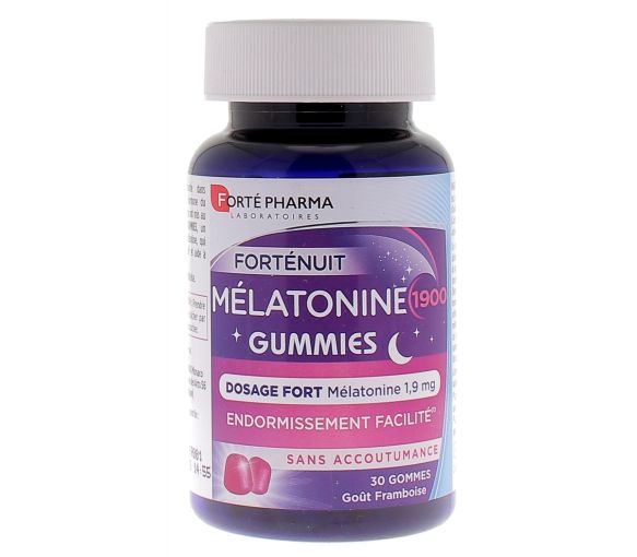 Forté Nacht Melatonin 1900 Himbeergeschmack Forté Pharma - 30 Gummies pro Dose - image 1