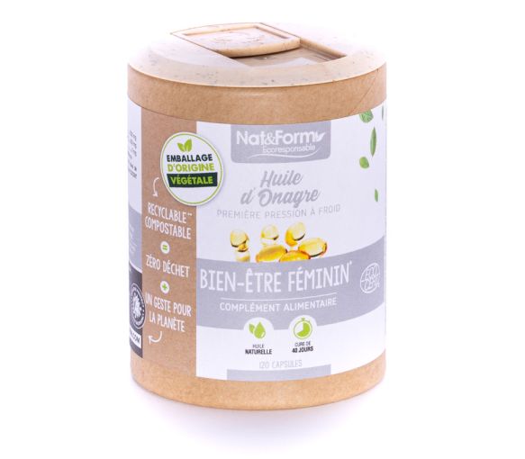 Ecoresponsable Nachtkerzenöl Nat&Form - Dose mit 120 Kapseln - image 1