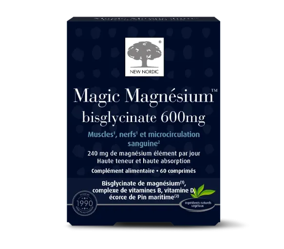 Magic Magnesium Bisglycinate 600mg New Nordic - Packung mit 60 Tabletten
