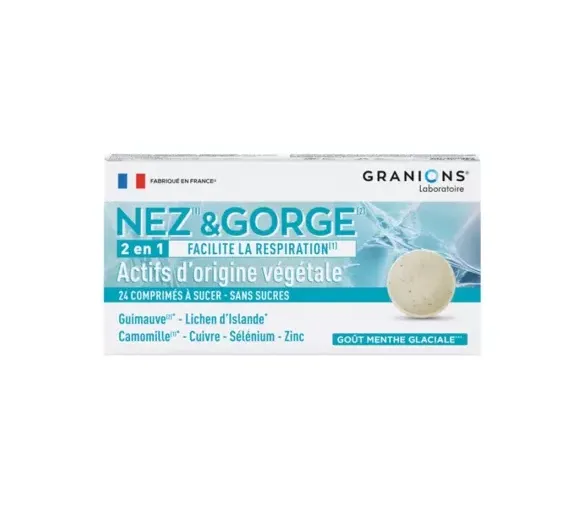 Nez-gorge 2in1 Granions - Packung mit 24 Lutschtabletten