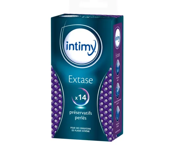 Perlierte Intimy-Kondome - Schachtel mit 14 Kondomen