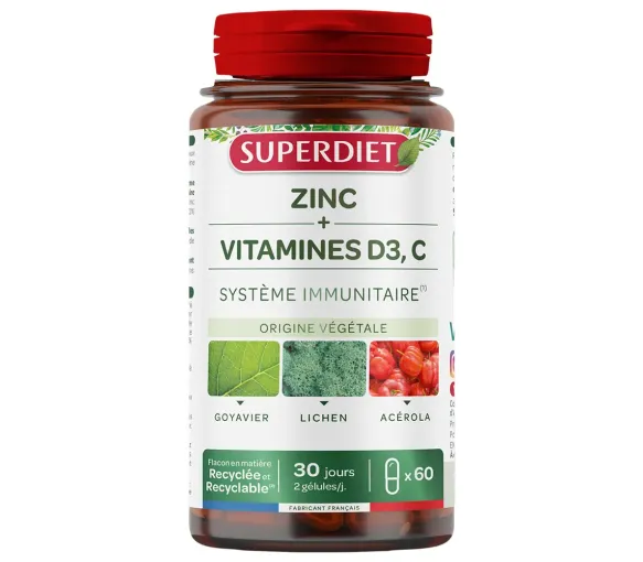 Zink + Vitamine D3 und C Superdiet - Dose mit 60 Tabletten - image 1