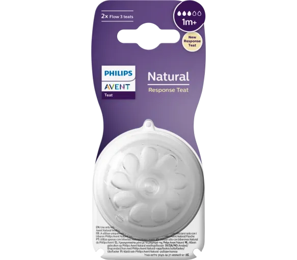 Natural Response Sauger natural 2 Löcher langsamer Fluss 1 Monat + Avent - 2 Sauger