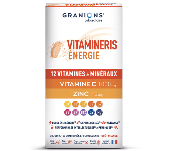 Vitamineris Energie 12 Vitamine und Mineralstoffe Granions - Packung mit 28 Tabletten