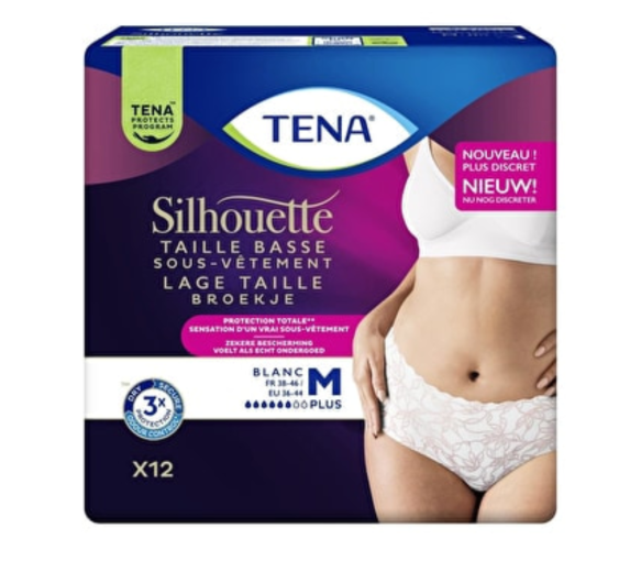 Silhouette Plus Saugeinlagen Größe M niedrig weiß Tena - Packung mit 12 Slips
