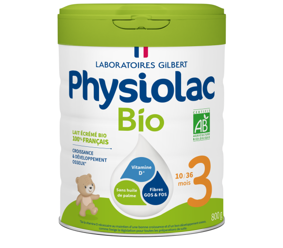 Bio-Kindermilchpulver 3. Alterwachstum 10 Monate bis 3 Jahre Physiolac - Dose mit 800 g - image 1