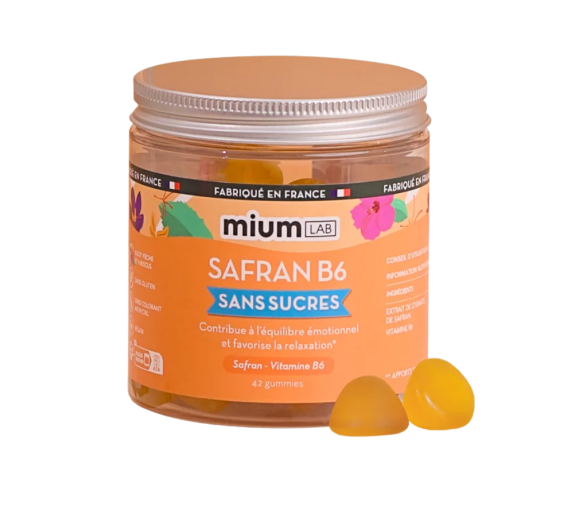 Safran B6 Gummis ohne Zucker Mium Lab - Dose mit 42 Gummis - image 1