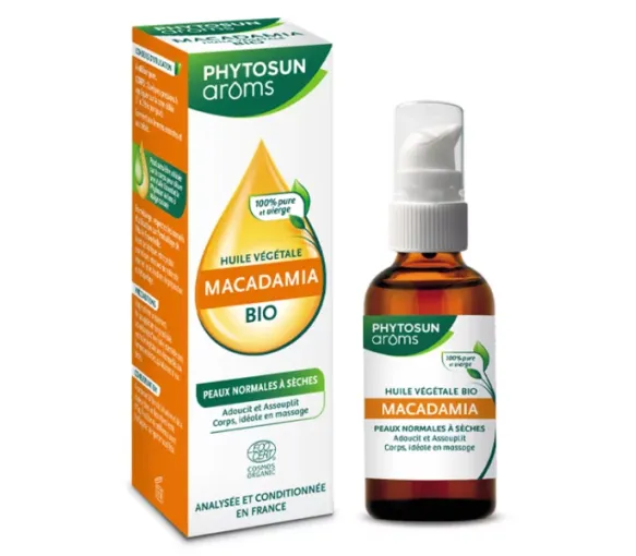 Bio-Macadamia-Pflanzenöl Phytosun aroms - Flasche mit 50 ml