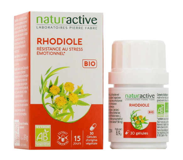 Rhodiole bio Stress emotional Naturactive - Packung mit 30 Kapseln