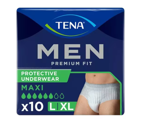 Premium Fit Maxi Urinschutz für Männer Stufe 4 Tena - Packung mit 10 Schutzvorrichtungen