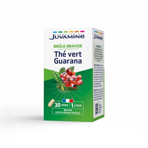 Grüner Tee Guarana Fettverbrennung Juvamine - Packung mit 30 Kapseln