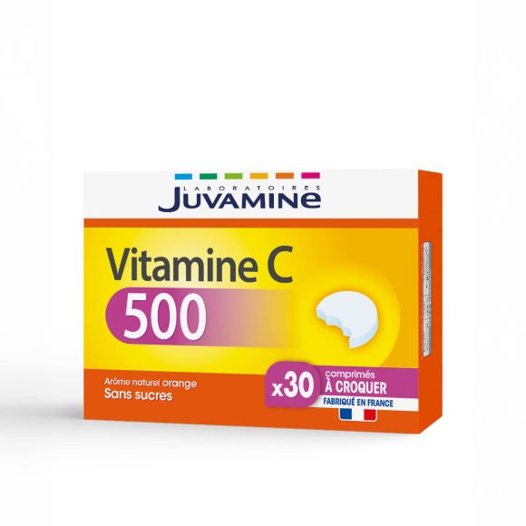 Vitamin C 500 Juvamine - Packung mit 30 Kaudabletten